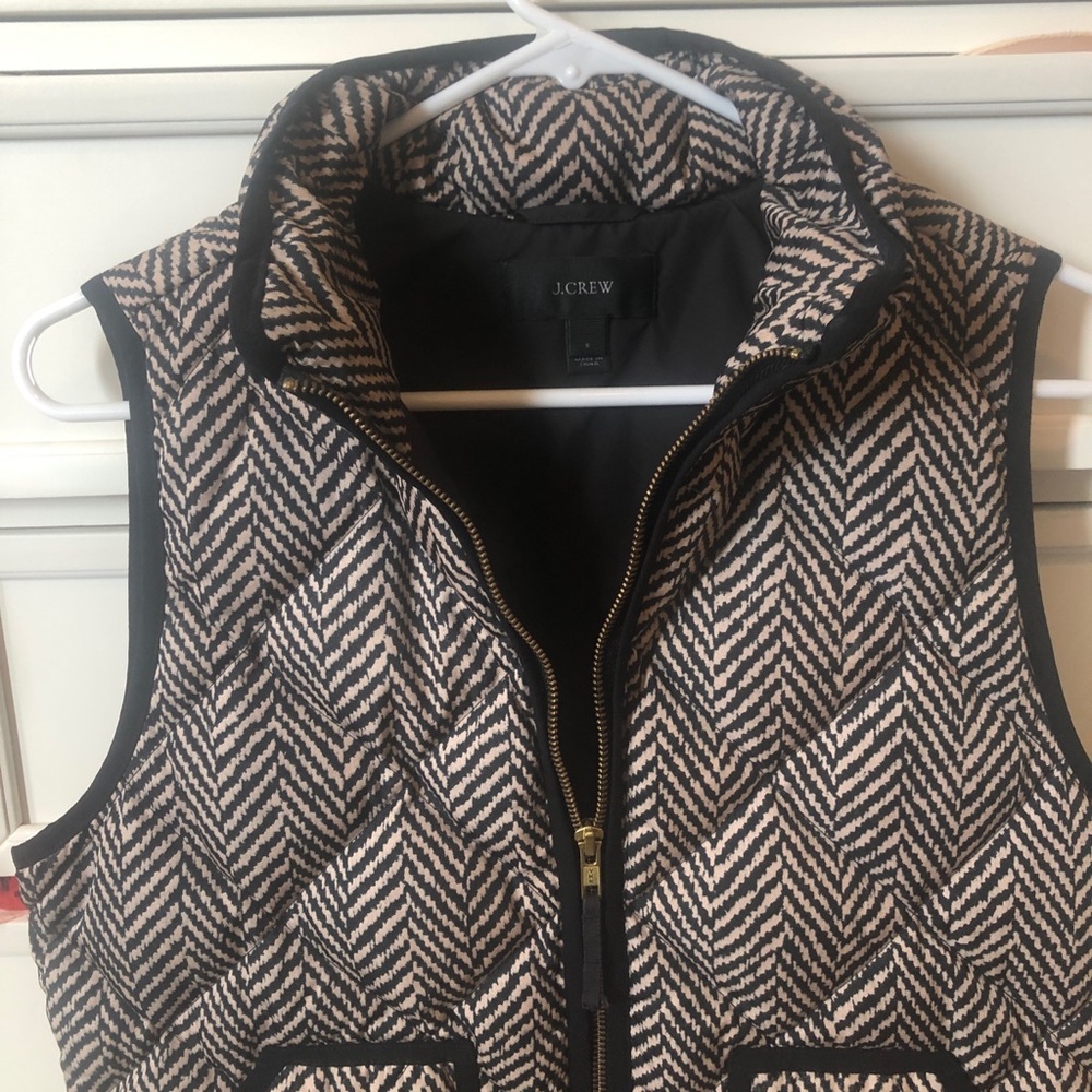 JCrew Herringbone Puffer Vest